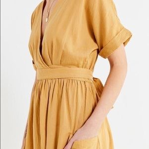 Searching for UO gabrielle linen midi wrap dress